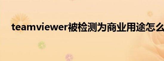 teamviewer被检测为商业用途怎么解决