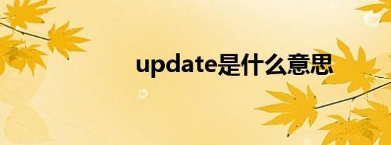 update是什么意思