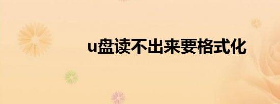 u盘读不出来要格式化