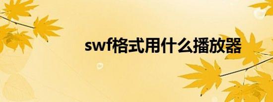swf格式用什么播放器