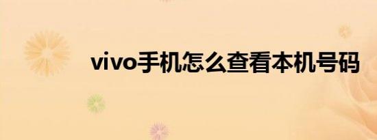 vivo手机怎么查看本机号码