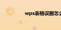wps表格误删怎么恢复