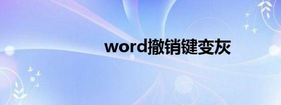 word撤销键变灰