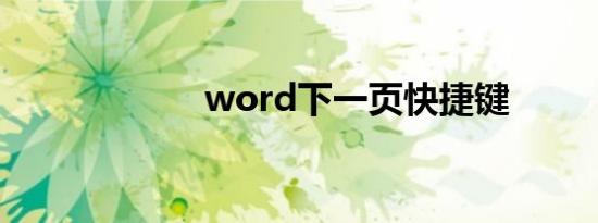 word下一页快捷键