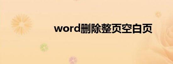 word删除整页空白页