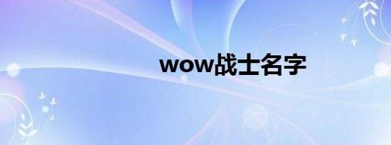 wow战士名字
