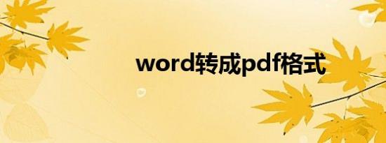 word转成pdf格式