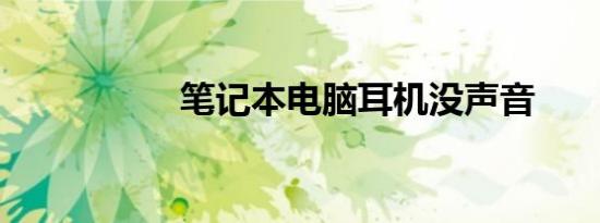 笔记本电脑耳机没声音