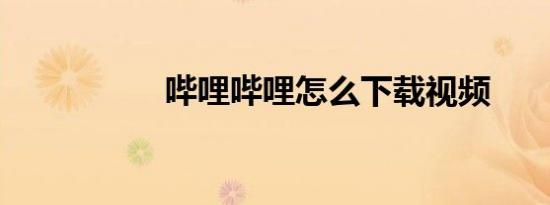 哔哩哔哩怎么下载视频