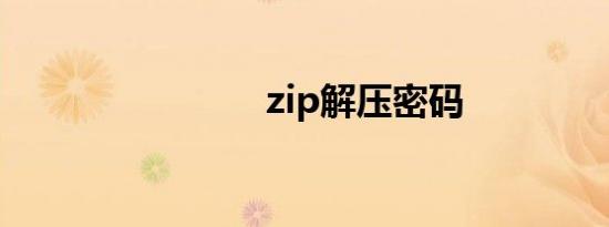 zip解压密码