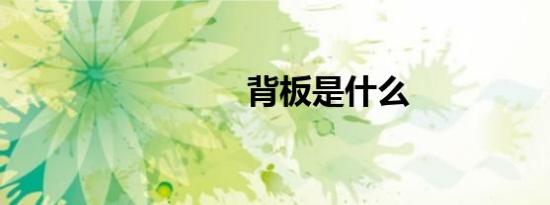 背板是什么
