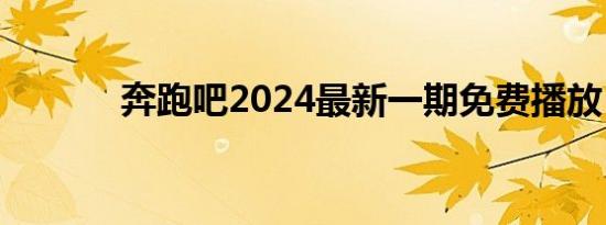 奔跑吧2024最新一期免费播放