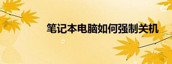 笔记本电脑如何强制关机