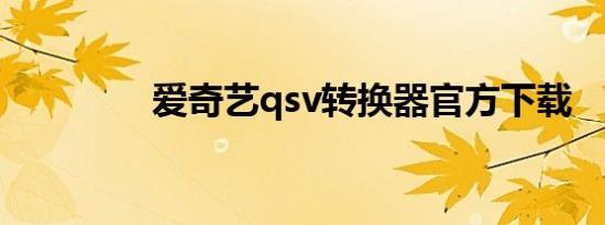 爱奇艺qsv转换器官方下载