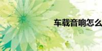 车载音响怎么调