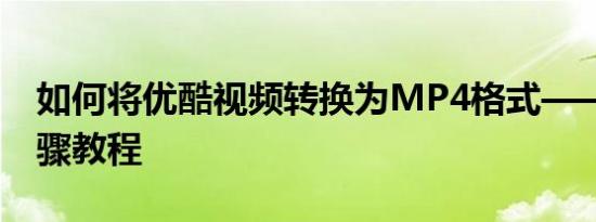 如何将优酷视频转换为MP4格式——详细步骤教程
