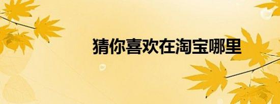猜你喜欢在淘宝哪里