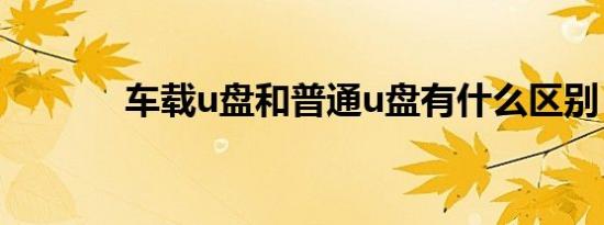 车载u盘和普通u盘有什么区别