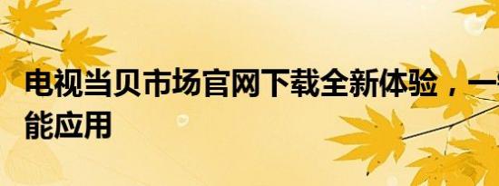 电视当贝市场官网下载全新体验，一键安装智能应用