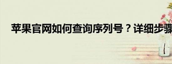 苹果官网如何查询序列号？详细步骤指南