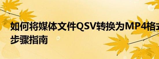 如何将媒体文件QSV转换为MP4格式：详细步骤指南