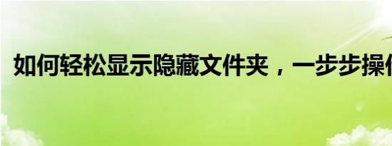 如何轻松显示隐藏文件夹，一步步操作指南