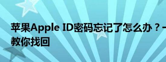 苹果Apple ID密码忘记了怎么办？一步一步教你找回