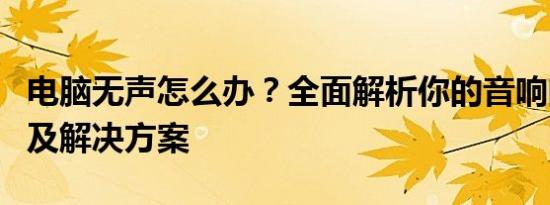 电脑无声怎么办？全面解析你的音响问题原因及解决方案
