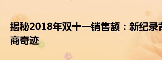 揭秘2018年双十一销售额：新纪录背后的电商奇迹