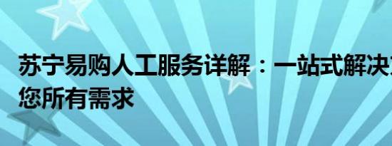 苏宁易购人工服务详解：一站式解决方案满足您所有需求