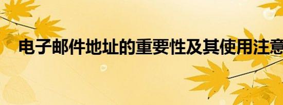 电子邮件地址的重要性及其使用注意事项