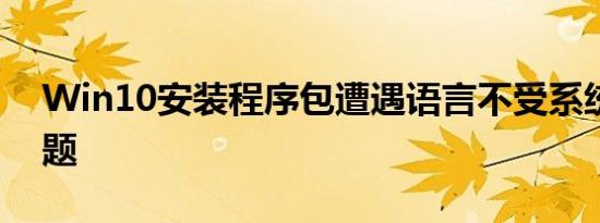 Win10安装程序包遭遇语言不受系统支持问题