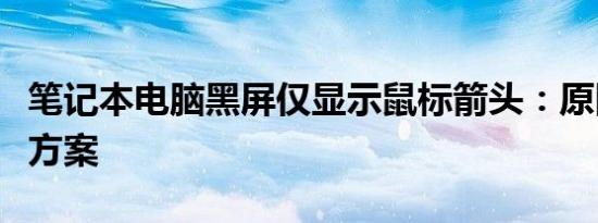 笔记本电脑黑屏仅显示鼠标箭头：原因与解决方案