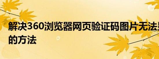 解决360浏览器网页验证码图片无法显示问题的方法