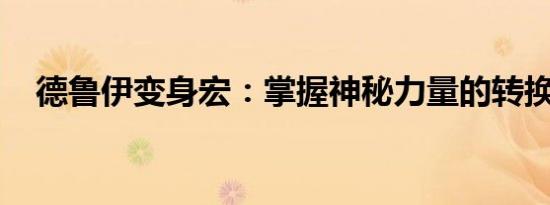 德鲁伊变身宏：掌握神秘力量的转换仪式