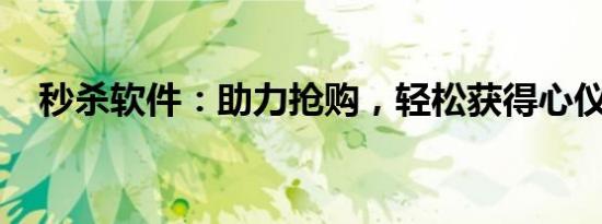 秒杀软件：助力抢购，轻松获得心仪商品