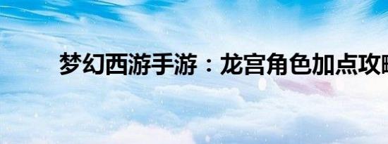 梦幻西游手游：龙宫角色加点攻略
