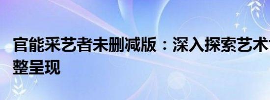 官能采艺者未删减版：深入探索艺术世界的完整呈现