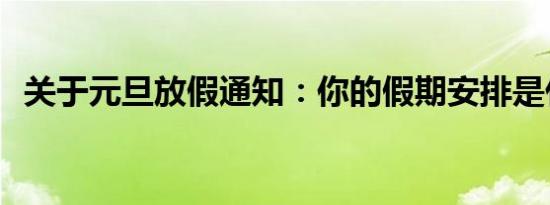 关于元旦放假通知：你的假期安排是什么？