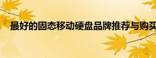 最好的固态移动硬盘品牌推荐与购买指南