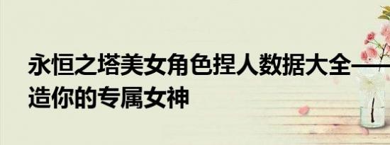 永恒之塔美女角色捏人数据大全——完美塑造你的专属女神