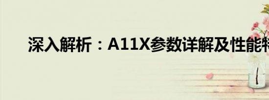 深入解析：A11X参数详解及性能特点
