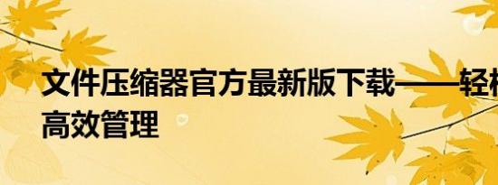 文件压缩器官方最新版下载——轻松压缩，高效管理