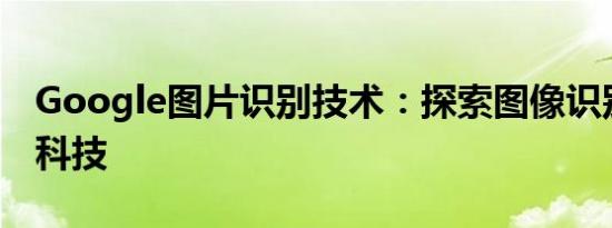 Google图片识别技术：探索图像识别的前沿科技