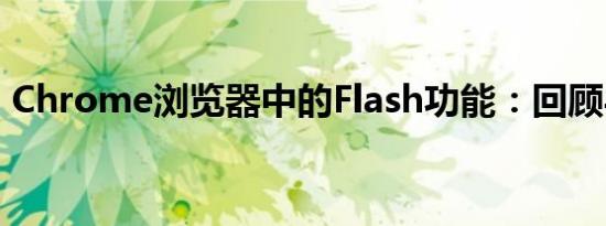 Chrome浏览器中的Flash功能：回顾与前瞻
