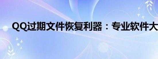 QQ过期文件恢复利器：专业软件大解析