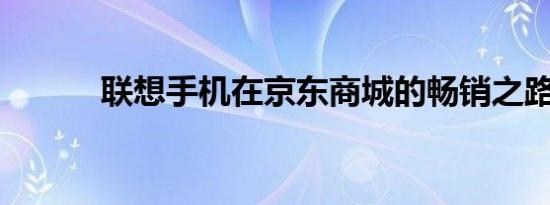 联想手机在京东商城的畅销之路