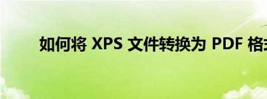 如何将 XPS 文件转换为 PDF 格式