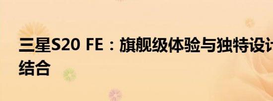 三星S20 FE：旗舰级体验与独特设计的完美结合