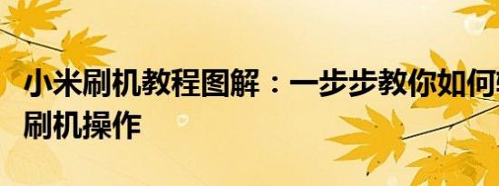 小米刷机教程图解：一步步教你如何轻松完成刷机操作